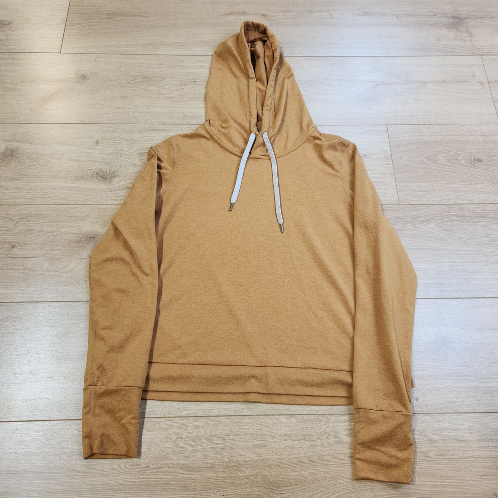Vuori Halo Essential Hoodie Womens Medium Brown Lightweight Jersey Pullover